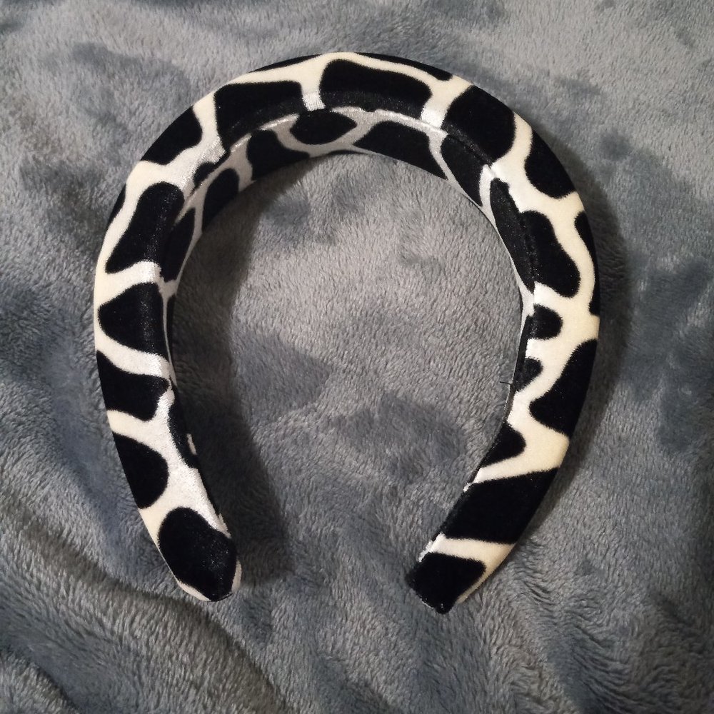 Cow print padded headband